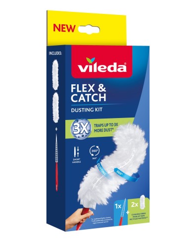 Prachovka Vileda Flex&Catch, s krátkou rukoväťou