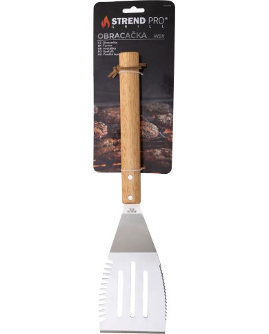 Obracačka Strend Pro Grill, na grilovanie, nerez, s drevenou rúčkou, 41 cm
