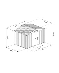 Domček Strend Pro, záhradný, plech, antracit, 301x236x214 cm