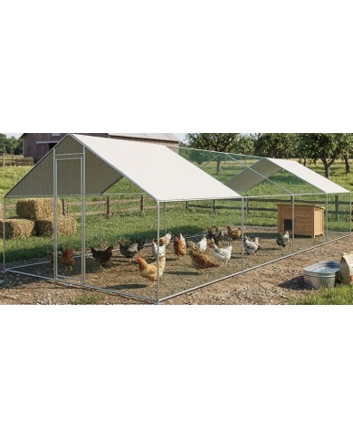 Voliéra Strend Pro, pre hydinu, klietka, so strechou, 3x8x2 m