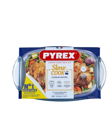 Misa zapekacia hranatá s pokrievkou, 36x22x15cm, 4,4L+2,3L, sklo číre PYREX, spevnený obal KLC