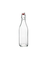 Fľaša sklo 250ml s patentným uzáverom , hranatá SWING