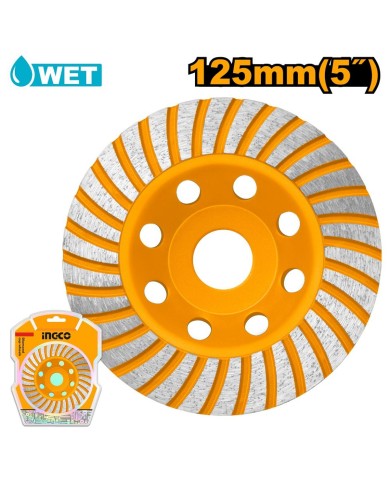 Kotúč diamantový brúsny o125x22,2 mm TURBO INGCO