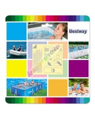 Sada na opravu bazénov Bestway® 62091, na opravu bazénov a nafukovačiek, 10 ks, 65x65 mm