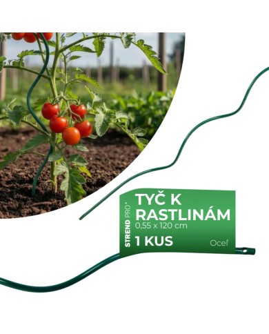 Tyč GS2 1200/5,5 mm, špirálová, drôtená, zelená, oporná k rastlinám a paradajkám