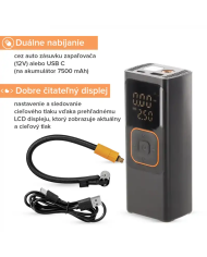 Kompresor AKU + powerbanka 7500mAh, pumpa