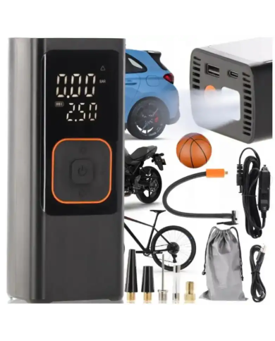 Kompresor AKU + powerbanka 7500mAh, pumpa