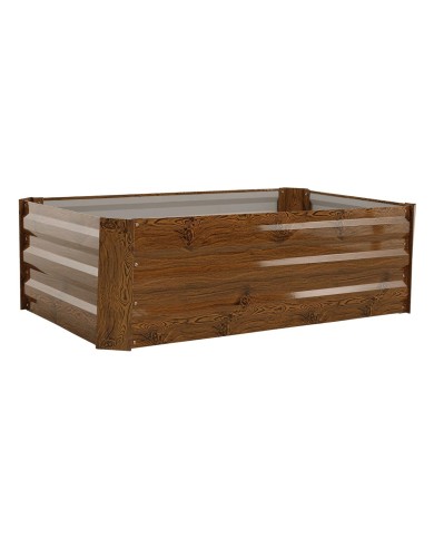 Záhon vyvýšený oceľový hranatý 120x60x45cm drevodekor GARDENKUS