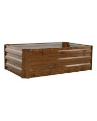Záhon vyvýšený oceľový hranatý 120x60x45cm drevodekor GARDENKUS