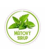 Samolepka na fľašu MÄTOVÝ SIRUP domáci 12 ks etikiet
