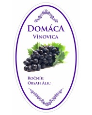 Samolepka na fľašu VÍNOVICA domáca ovál fialová, 16ks etikiet