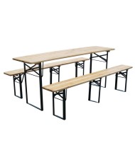 Set pivný DORTMUND Max, stôl 220x70x75 cm, 2x lavica 220x25x47 cm, drevo 27 mm