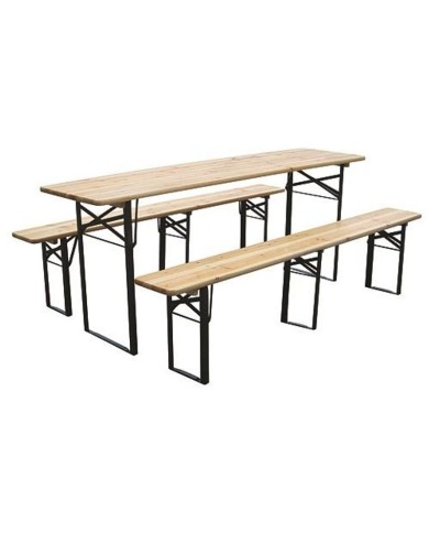 Set pivný DORTMUND Medium3, stôl 200x50x77 cm, 2x lavica 200x25x47 cm, drevo 27 mm
