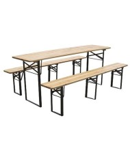 Set pivný DORTMUND Medium3, stôl 200x50x77 cm, 2x lavica 200x25x47 cm, drevo 27 mm
