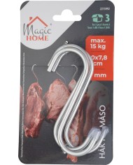 Hák na mäso MagicHome, bal 3ks, nerez, 10x7.8 cm, pr. 5 mm