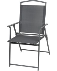 Stolička MANINI, čierna, záhradná, skladacia, 58x63x93 cm