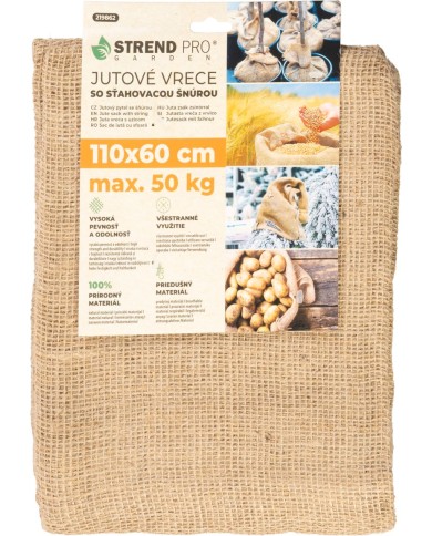 Vrece Strend Pro Garden, jutové, 110x60 cm, max.50 kg, so šnúrou