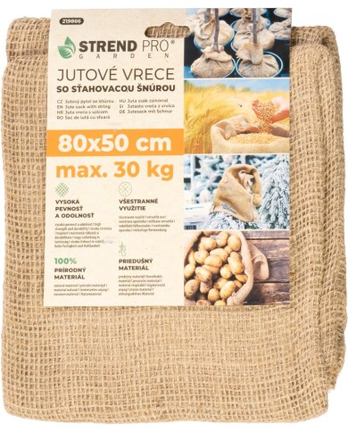 Vrece Strend Pro Garden, jutové, 80x50 cm, max.30 kg, so šnúrou