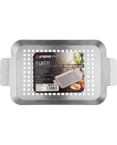 Plech Strend Pro Grill, na grilovanie, nerez, 34x18,5x2 cm