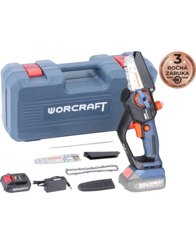 Píla Worcraft Home CHS-S20LiBCM ShareSYS, 20V Li-ion, 4" reťaz, BRUSHLESS, mini reťazová + EXTRA 6" reťaz a lišta, SET v kufri