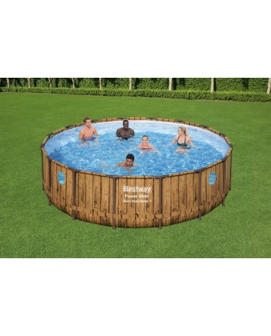 Bazén Bestway® Power Steel™, Vista Series, 56725, kartušová filtrácia, rebrík, plachta, dávkovač, 488x122 cm