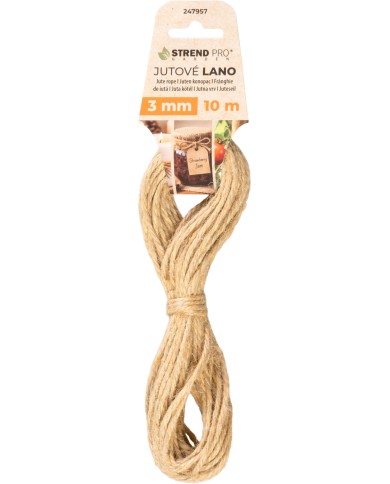 Lano Strend Pro Garden, jutové, prírodné, 3 mm, stáčané, L-10 m