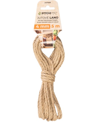 Lano Strend Pro Garden, jutové, prírodné, 4 mm, stáčané, L-5 m