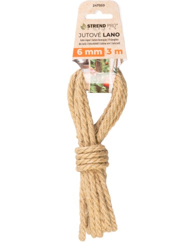 Lano Strend Pro Garden, jutové, prírodné, 6 mm, stáčané, L-3 m