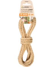 Lano Strend Pro Garden, jutové, prírodné, 8 mm, stáčané, L-3 m