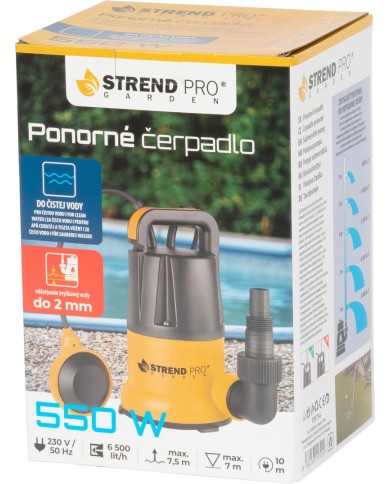 Čerpadlo Strend Pro Garden, ZSPQD550-E, do čistej vody, 550W, 6500 lit./h, 10 m kábel