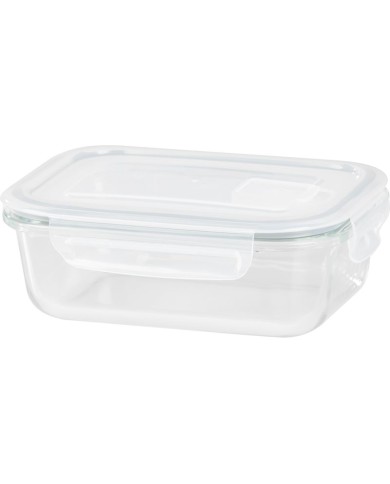 Dóza MagicHome, sklenená, obdĺžniková, 650 ml, s vekom, s ventilom na odvetrávanie
