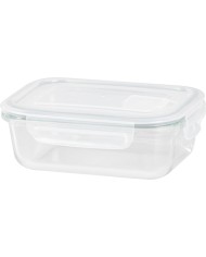 Dóza MagicHome, sklenená, obdĺžniková, 650 ml, s vekom, s ventilom na odvetrávanie
