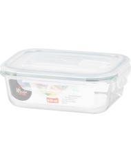 Dóza MagicHome, sklenená, obdĺžniková, 650 ml, s vekom, s ventilom na odvetrávanie