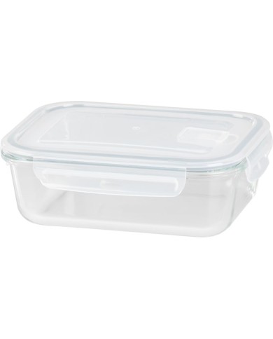 Dóza MagicHome, sklenená, obdĺžniková, 1000 ml, s vekom, s ventilom na odvetrávanie