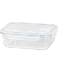 Dóza MagicHome, sklenená, obdĺžniková, 1500 ml, s vekom, s ventilom na odvetrávanie