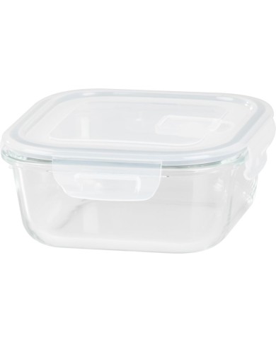 Dóza MagicHome, sklenená, štvorcová, 800 ml, s vekom, s ventilom na odvetrávanie