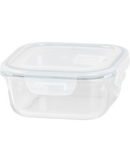 Dóza MagicHome, sklenená, štvorcová, 800 ml, s vekom, s ventilom na odvetrávanie