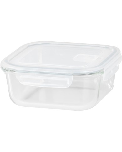 Dóza MagicHome, sklenená, štvorcová, 1200 ml, s vekom, s ventilom na odvetrávanie