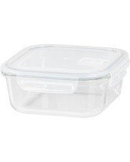 Dóza MagicHome, sklenená, štvorcová, 1200 ml, s vekom, s ventilom na odvetrávanie
