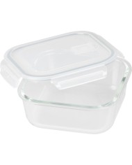 Dóza MagicHome, sklenená, štvorcová, 1200 ml, s vekom, s ventilom na odvetrávanie