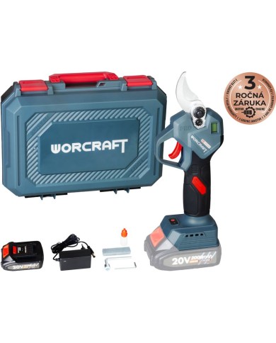 Nožnice Worcraft Home CSC-S20LiBCM ShareSYS, BRUSHLESS, 20V Li-Ion, záhradné, akumulátorové, na konáre, cut.30 mm, SET v kufri