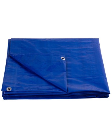 Plachta Tarpaulin Standard 10x15, zakrývacia, 80 g/m2, modrá, s okami