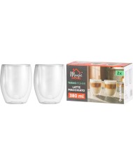 Pohár MagicHome Latte Macchiato na kávu/čaj, termo s dvojitou stenou, 380 ml, bal. 2 ks