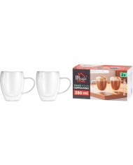 Hrnček MagicHome Cappuccino na kávu/čaj, termo s dvojitou stenou, 280 ml, bal. 2 ks