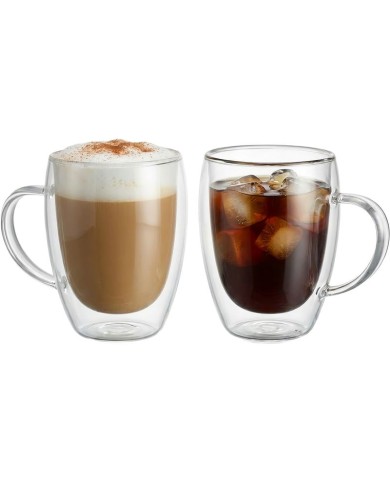 Hrnček MagicHome Cappuccino na kávu/čaj, termo s dvojitou stenou, 280 ml, bal. 2 ks