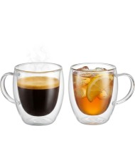Hrnček MagicHome Lungo na kávu/čaj, termo s dvojitou stenou, 190 ml, bal. 2 ks
