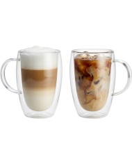 Hrnček MagicHome Latte Macchiato na kávu/čaj, termo s dvojitou stenou, 350 ml, bal. 2 ks