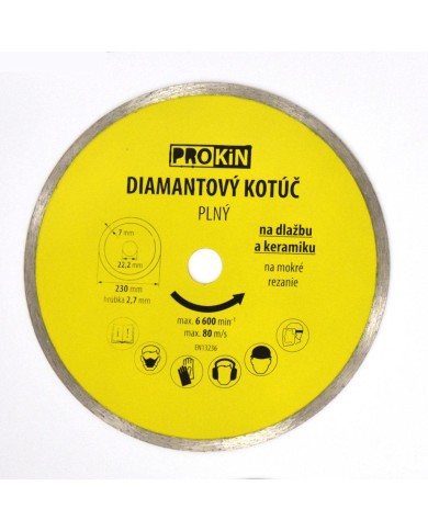 Kotúč diamantový plný o 230x22,23 mm PROKIN