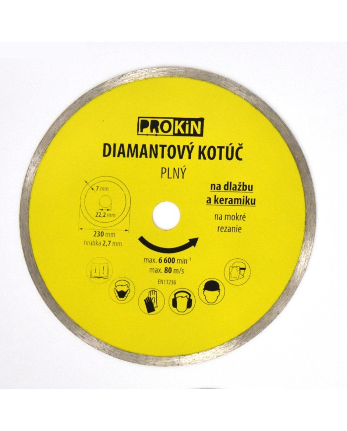Kotúč diamantový plný o 230x22,23 mm PROKIN