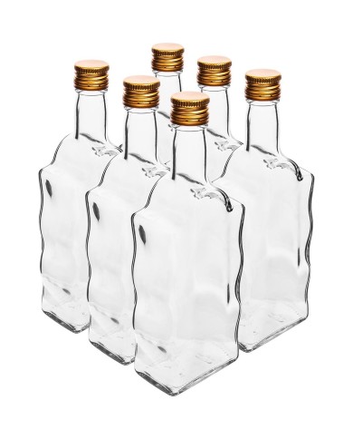 Fľaša na alkohol sklo 500 ml hranatá, uzáver na závit Kláštorná KLC